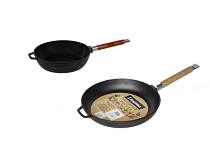 "Гардарика" Сковорода чугунная, 28х6,6см, с/р, без крышки,