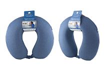 Подушка туристическая 33х31х10см, с эффектом памяти, цв.синий