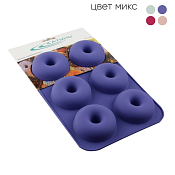 Форма для выпечки 6 кексов "Пончики большие" 25,5х17,7х3,5см.