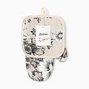 Набор прихватов 2пр. "Цветы", цв.серый