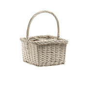 TODI Корзина плетеная с ручкой 26х26х18см, цв.серый