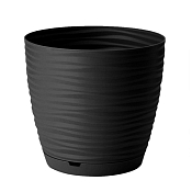 "Saffron" Горшок для цветов с поддоном 1,5л, цв.черный