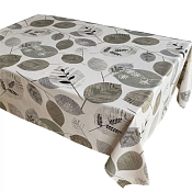 Клеенка "Adèle" Листья серые 140см