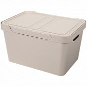 Корзина для хранения "Luxe" с крышкой 18л, 38х27,6х22см, цв.бежевый