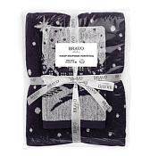 Набор махровых полотенец "Снег" 2шт, 40х70см, 70х130см, цв.серый