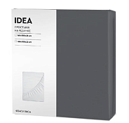 "IDEA" Простыня на резинке 180х200х25см, цв.графит, перкаль