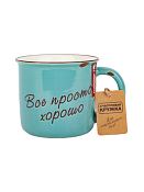 Кружка "Все просто хорошо" 370мл, цв.зеленый