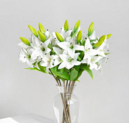 Цветок искусственный "Лилии", h 69см, цв.белый