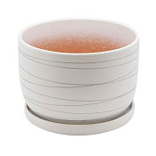 Горшок с поддоном "Волна" d=19cм h=13см 2,43л, цв.белый