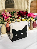 Салфетница "Котофей" 12х3х9,5см, цв.черный