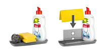 "CLEAN KIT" Подставка д/моющего средства и губки 26,5х11,2х2,6см 3цв.