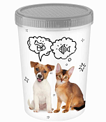 "LUCKY PET" Контейнер для корма и лакомств 1,6л, 17,2х12,7х12,7см, цв.серый