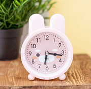 Часы-будильник "Bunny" 13,5х10,4х4,9см, цв.розовый