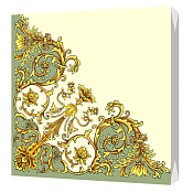 Салфетки трехслойные "Флорентийский стиль, зеленый" 33х33см, 20шт.