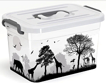 Ящик для хранения "Africa" с крышкой и ручкой 6,5л, 31х20х18см