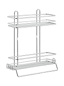 Полка для ванной 35х11,6х36,8см, 2 секции, цв.хром